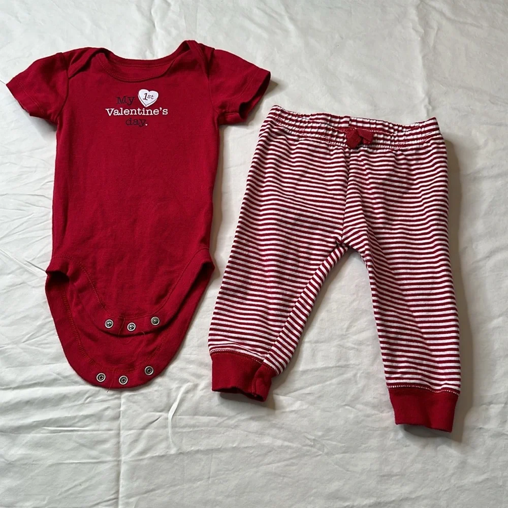 The Children's Place Valentine’s Day bundle. Two dresses and one matching outfit